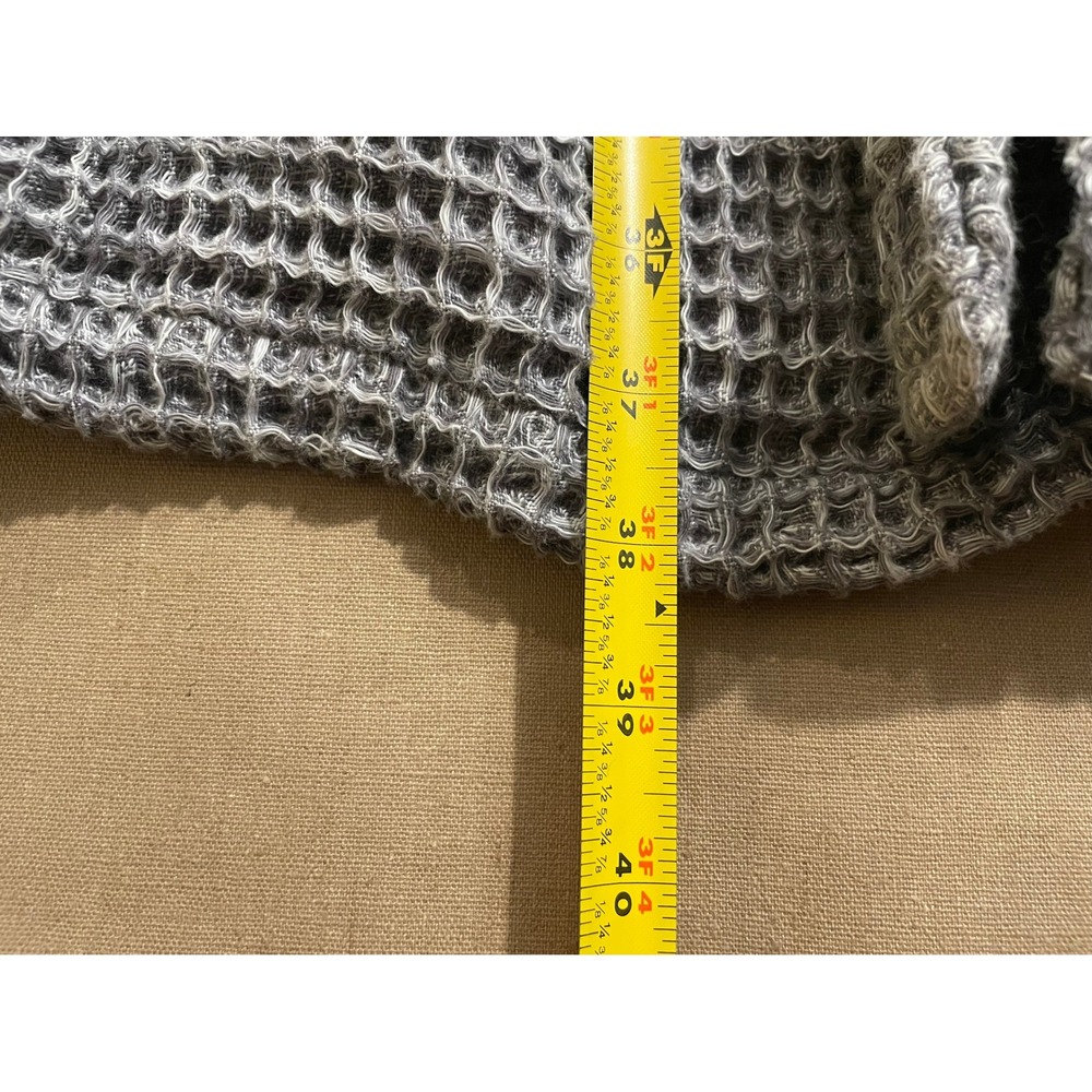 Parachute Waffle Robe Size Medium Gray Pockets 100% Cotton Loungewear Cozy - Picture 3 of 9